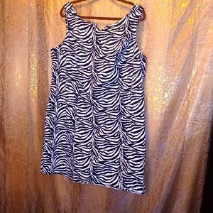 Size 24 women's dress. Zebra print. Light weight denim. Light stretch.